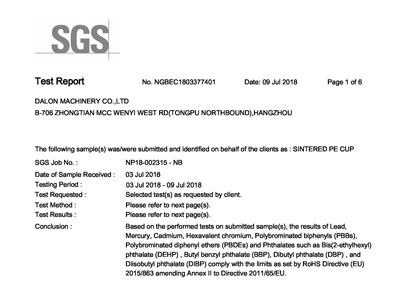 Certificato SGS