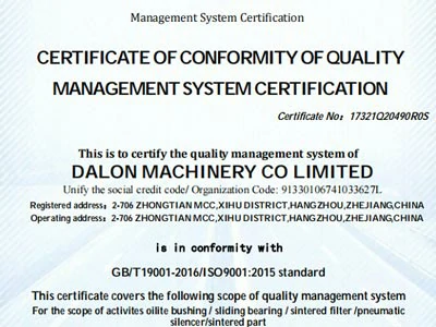 Certificato ISO 9001:2015